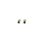 4mm Emerald Studs in 10K Yellow Gold