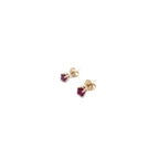 4mm Ruby Studs in 10K Yellow Gold