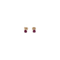 4mm Ruby Studs in 10K Yellow Gold