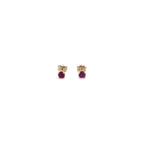 4mm Ruby Studs in 10K Yellow Gold