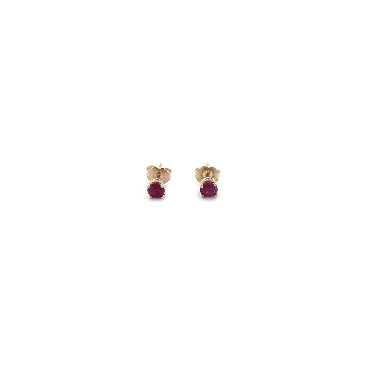 4mm Ruby Studs in 10K Yellow Gold