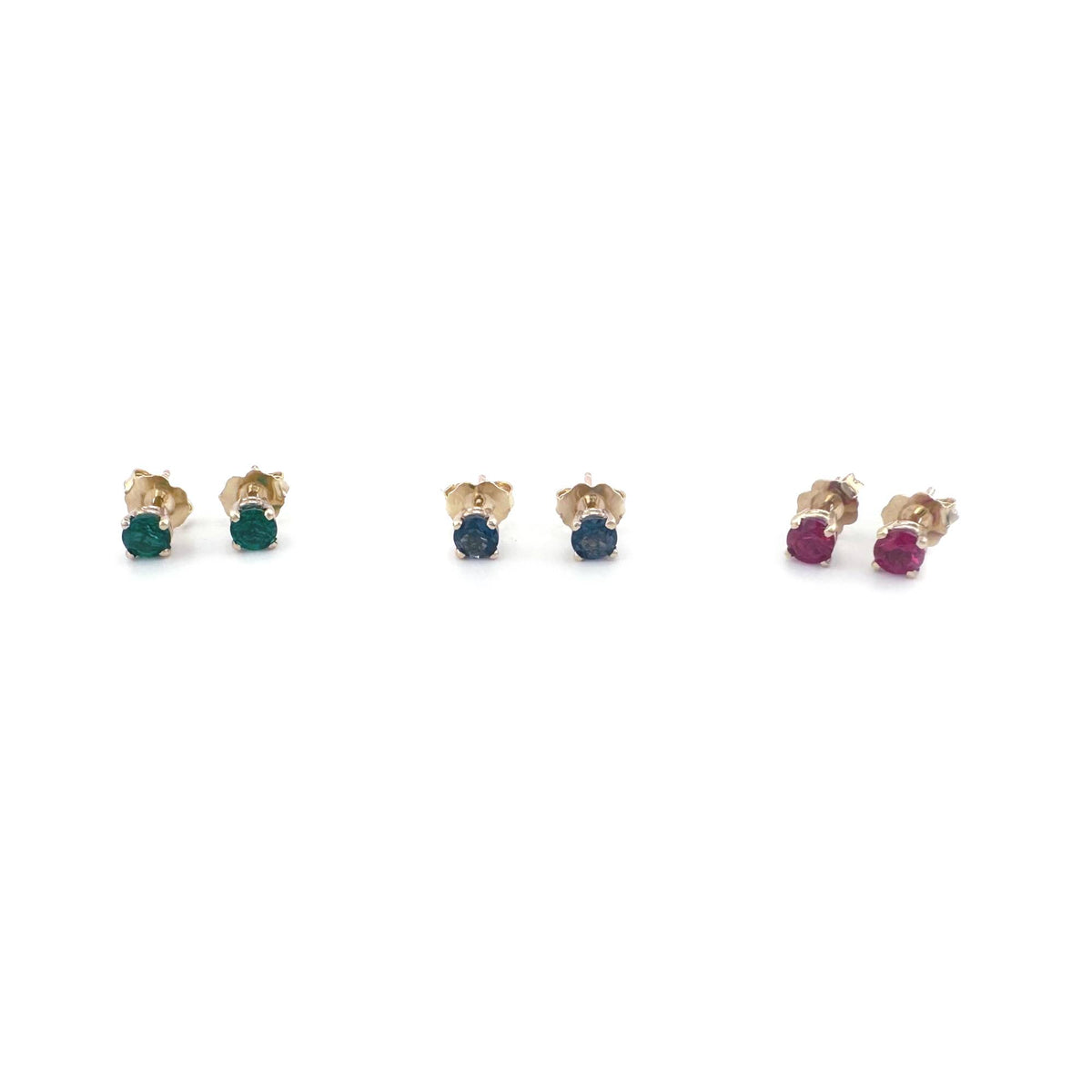 4mm Blue Sapphire Studs in 10K Yellow Gold