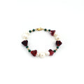 Amaryllis Pearl Bracelet with Malachite and Gold Filled Beads