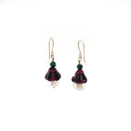 Amaryllis Pearl Earrings with Malachite Gold Filled