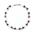 Amaryllis Pearl Necklace with Malachite and Gold Filled Beads
