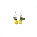 Lemon Earrings with Pink Moonstone