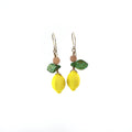 Lemon Earrings with Pink Moonstone