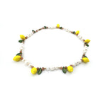Lemon Pearl Necklace with Pink Moonstone