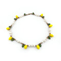 Lemon Pearl Necklace with Pink Moonstone