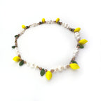 Lemon Pearl Necklace with Pink Moonstone