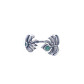 Monstera Ring with Emeralds