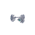 Monstera Ring with Emeralds