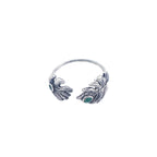 Monstera Ring with Emeralds