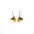 Orange Earrings with Pink Moonstone