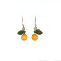 Orange Earrings with Pink Moonstone