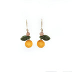 Orange Earrings with Pink Moonstone