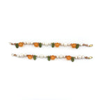 Orange and Pearl Bracelet with Pink Moonstone and Gold Filled Beads