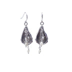 Oyster Shell Cascading Drop Earrings with Freshwater Seed Pearls