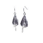 Oyster Shell Cascading Drop Earrings with Freshwater Seed Pearls