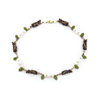 Rabbit Pearl Necklace with Mother of Pearl and Gold Filled Beads