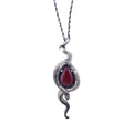 Snake Necklace with Teardrop Garnet
