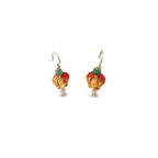 Tulip Pearl Earrings with Aventurine and Gold Filled Beads