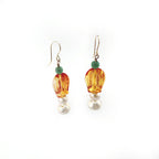 Tulip Pearl Earrings with Aventurine and Gold Filled Beads