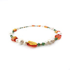 Tulip Pearl Necklace with Aventurine and Gold Filled Beads